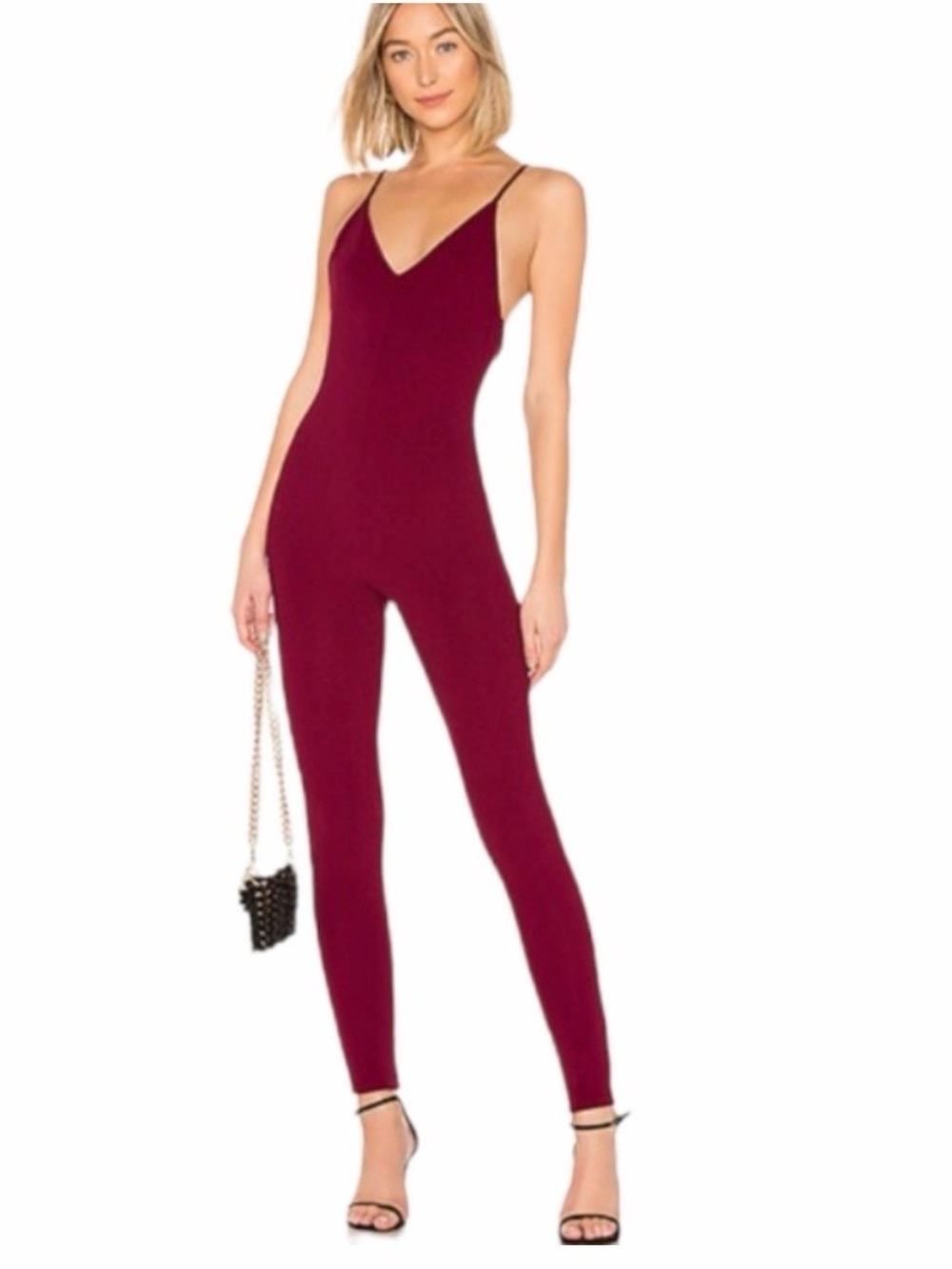 NBD x Revolve Jerick Catsuit Jumpsuit in Burgandy‎ Size Large